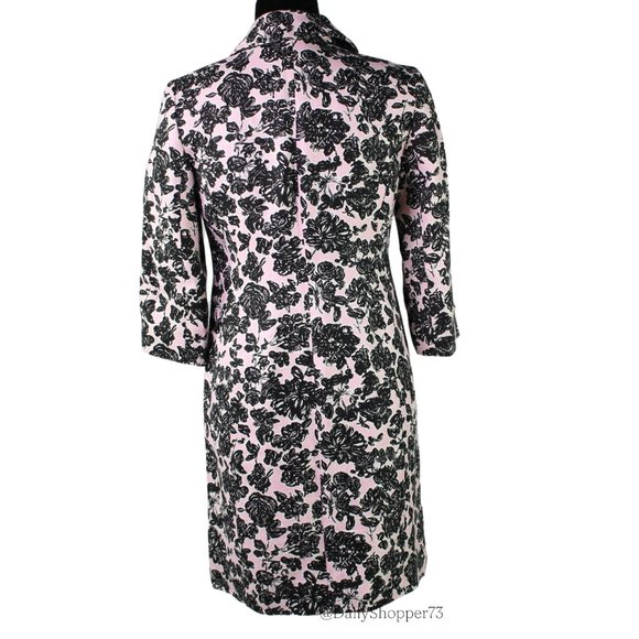LOFT Ann Taylor Petite Women's Light Pink Black Floral Basketweave Dress Jacket - Picture 3 of 8